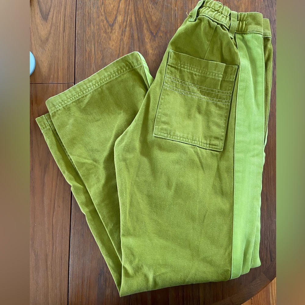 Big Bud Press calvary pants in olive and lime stripe